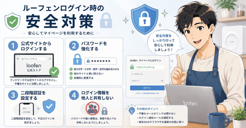 ルーフェンログイン時の安全対策