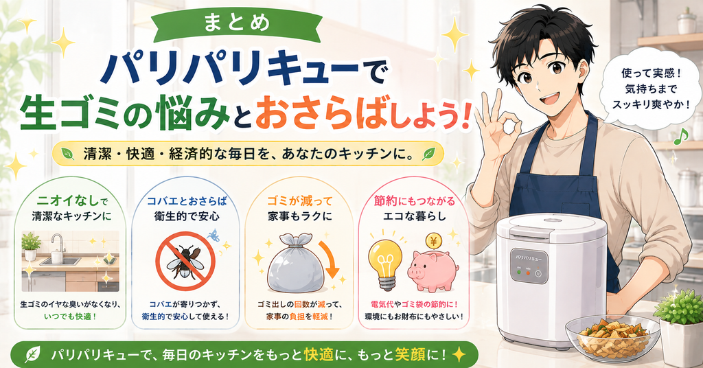 まとめ:パリパリキューで生ゴミの悩みとおさらばしよう