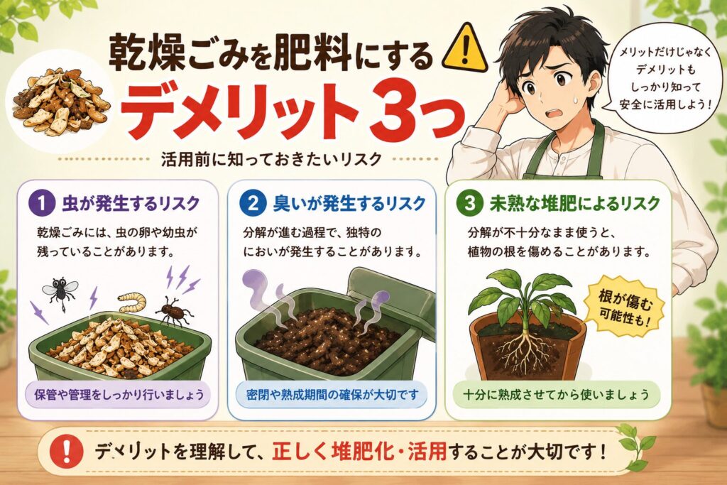 乾燥ごみを肥料にするデメリット3つ