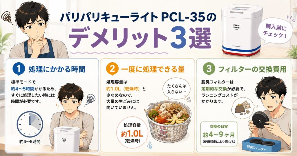 パリパリキューライトPCL-35のデメリット3選