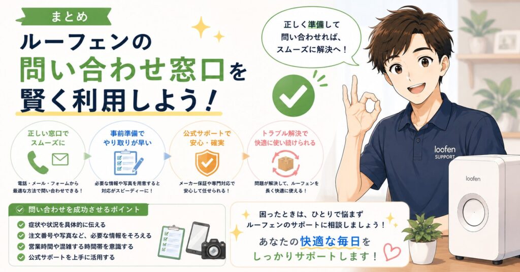 まとめ：ルーフェンの問い合わせ窓口を賢く利用しよう
