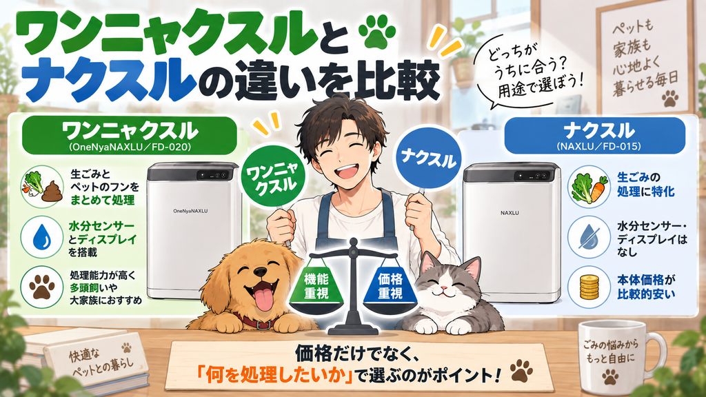 ワンニャクスルとナクスルの違いを比較