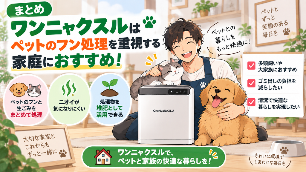 まとめ:ワンニャクスルはペットのフン処理を重視する家庭におすすめ