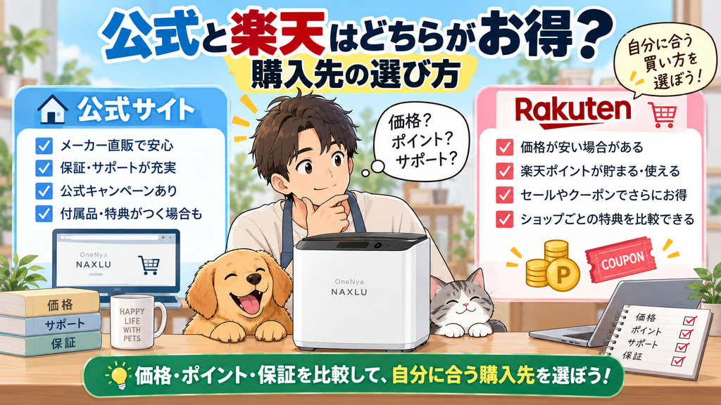 公式と楽天はどちらがお得？購入先の選び方
