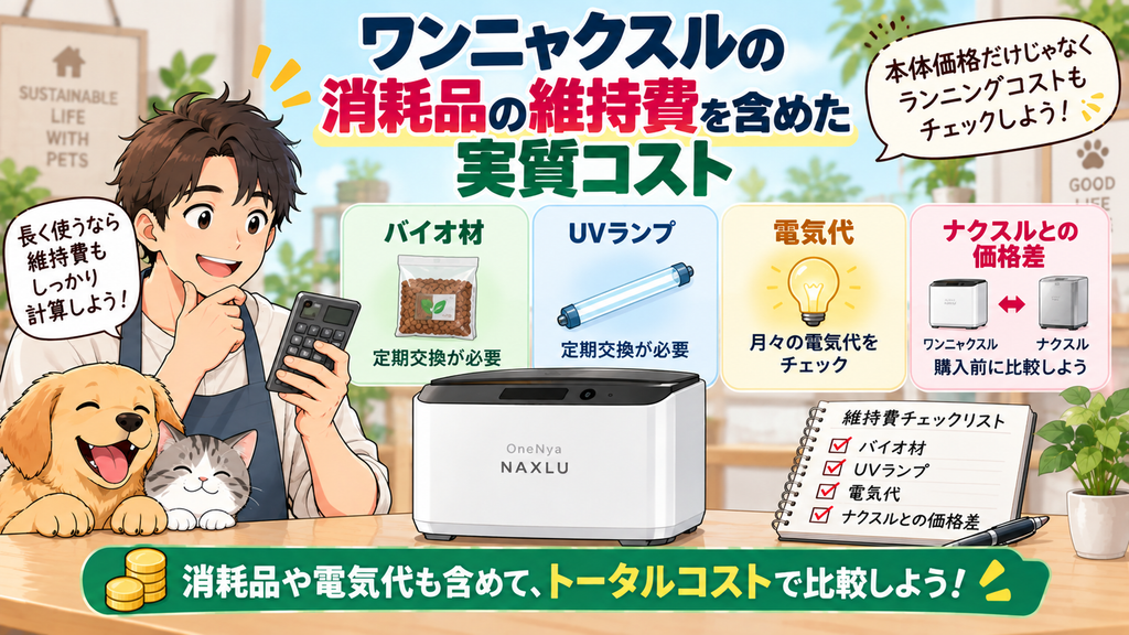 消耗品の維持費を含めた実質コスト