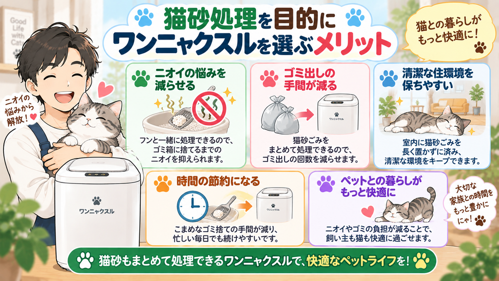 猫砂処理を目的にワンニャクスルを選ぶメリット