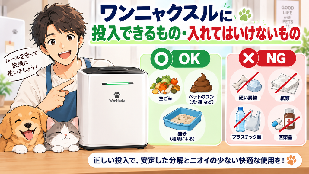 ワンニャクスルに投入できるもの・入れてはいけないもの