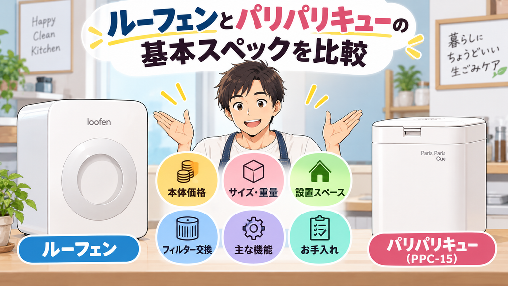 ルーフェンとパリパリキューの基本スペックを比較