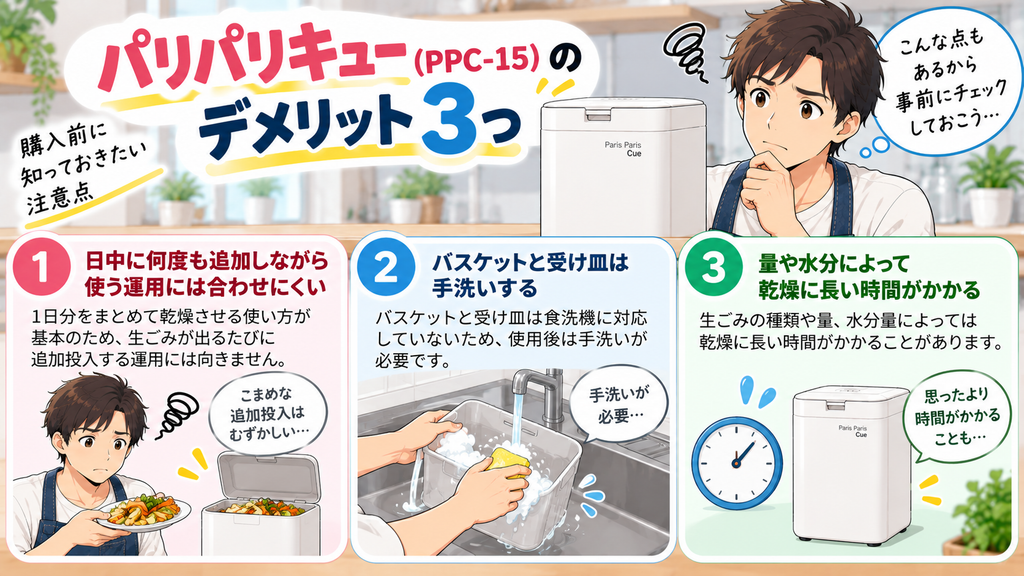 パリパリキュー（PPC-15）のデメリット3つ